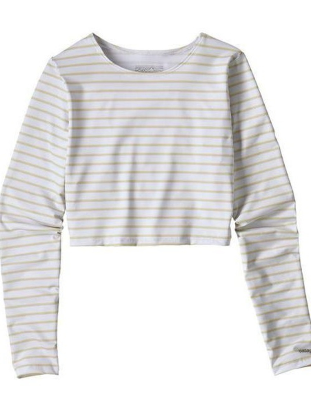 Patagonia Swell Seeker Cropped Rashguard - Sentinel Stripe Surfboard Yellow